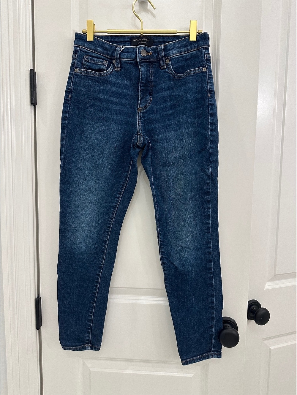 Bananas Republic Petite Curvy Skinny Jeans Size 27/4 Dark Wash
